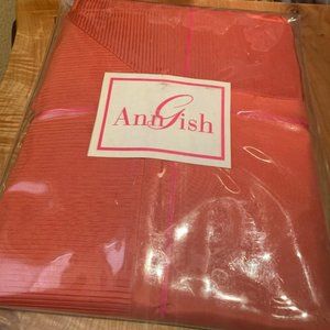 $350! NWT Ann Gish 100% Silk Taffeta Crystal Pleat KING Pillow Sham - Watermelon